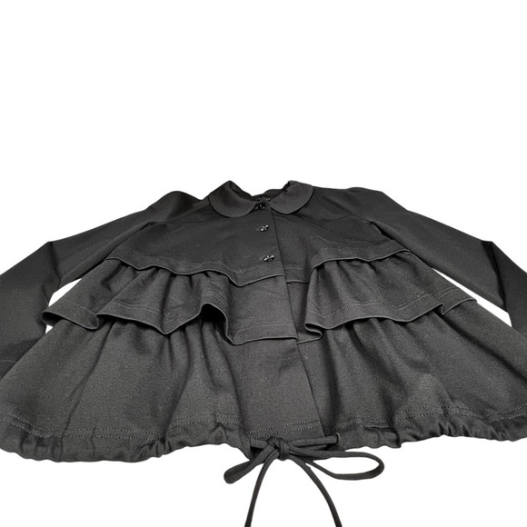 ESCADA SPORT Black Peplum Lined Drawstring Jacket Top Women's Size L EU42 - Picture 9 of 16